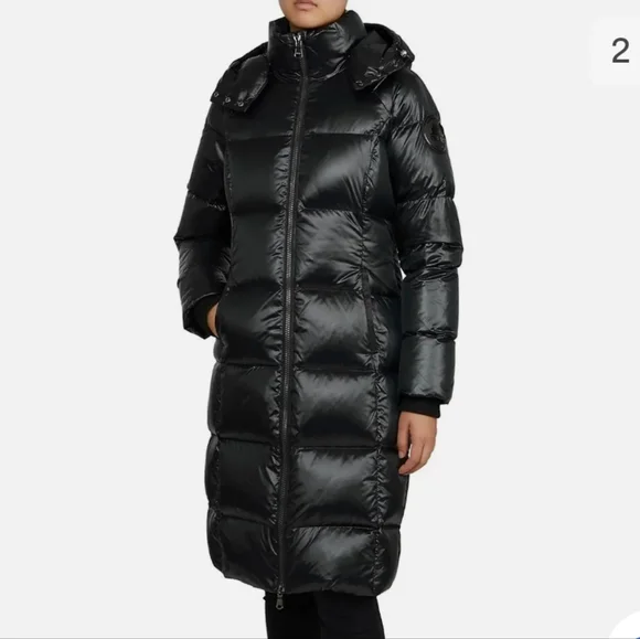 NWT Pajar Black Solstice Long Down Puffer Quileted Winter Jacket - size large - Picture 1 of 16
